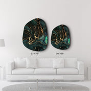 ・"Dark Green"・Amorphous Collection Glass Wall Art - ArtDesigna Glass Printing Wall Art