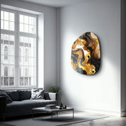 ・"Golden Roots"・Amorphous Collection Glass Wall Art - ArtDesigna Glass Printing Wall Art