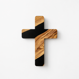 Handmade Olive Wood & Artistic Resin Wall Cross