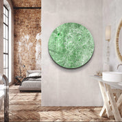 ・"Marble Stone - Green"・Rounded Glass Wall Art - ArtDesigna Glass Printing Wall Art