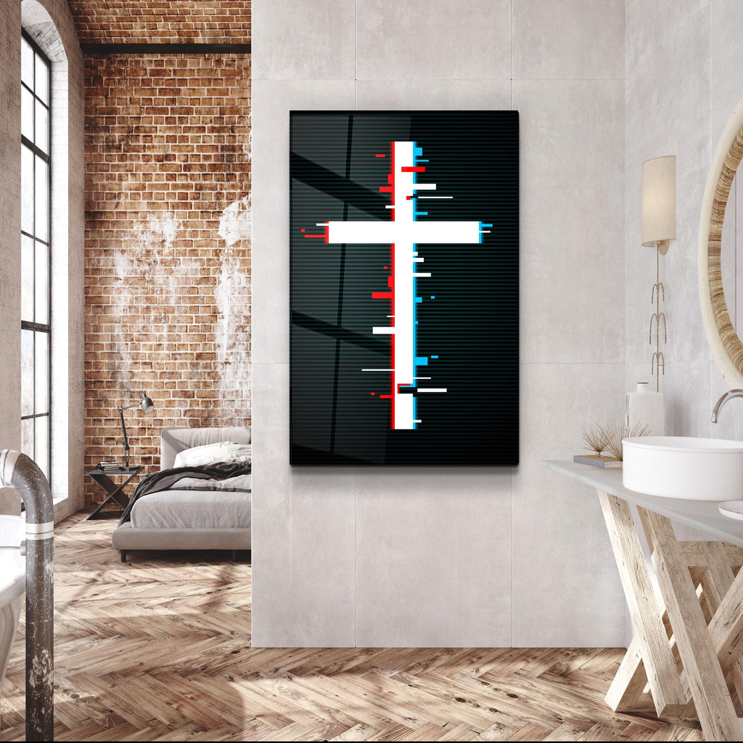."Cross - Trippy". Designers Collection Glass Wall Art - ArtDesigna Glass Printing Wall Art