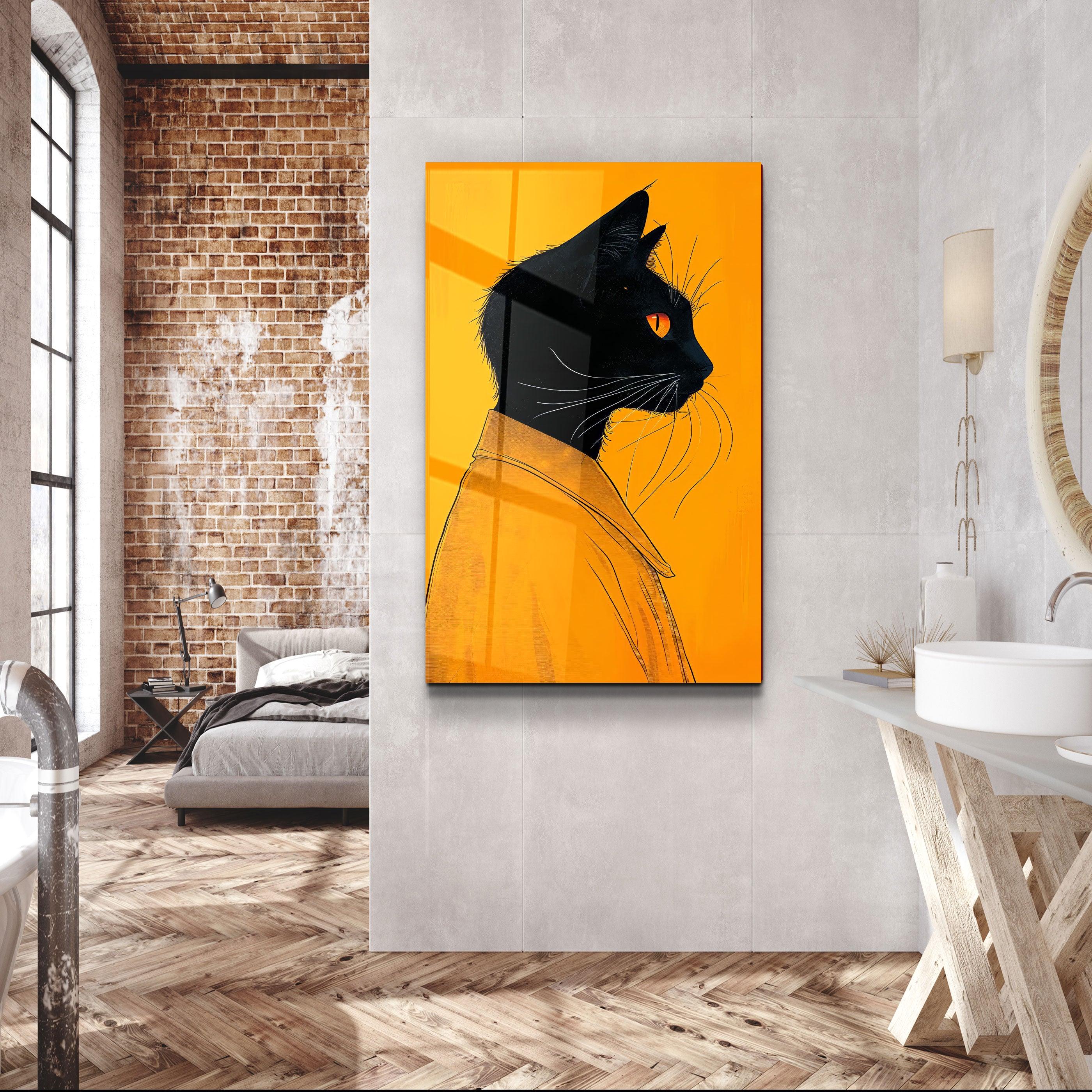 Cat | Designers Collection Glass Wall Art - Artdesigna