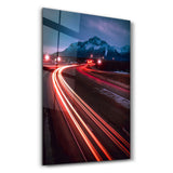 Straße und Berge – Glasbild