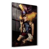 Yellow Hat Woman | Glass Wall Art
