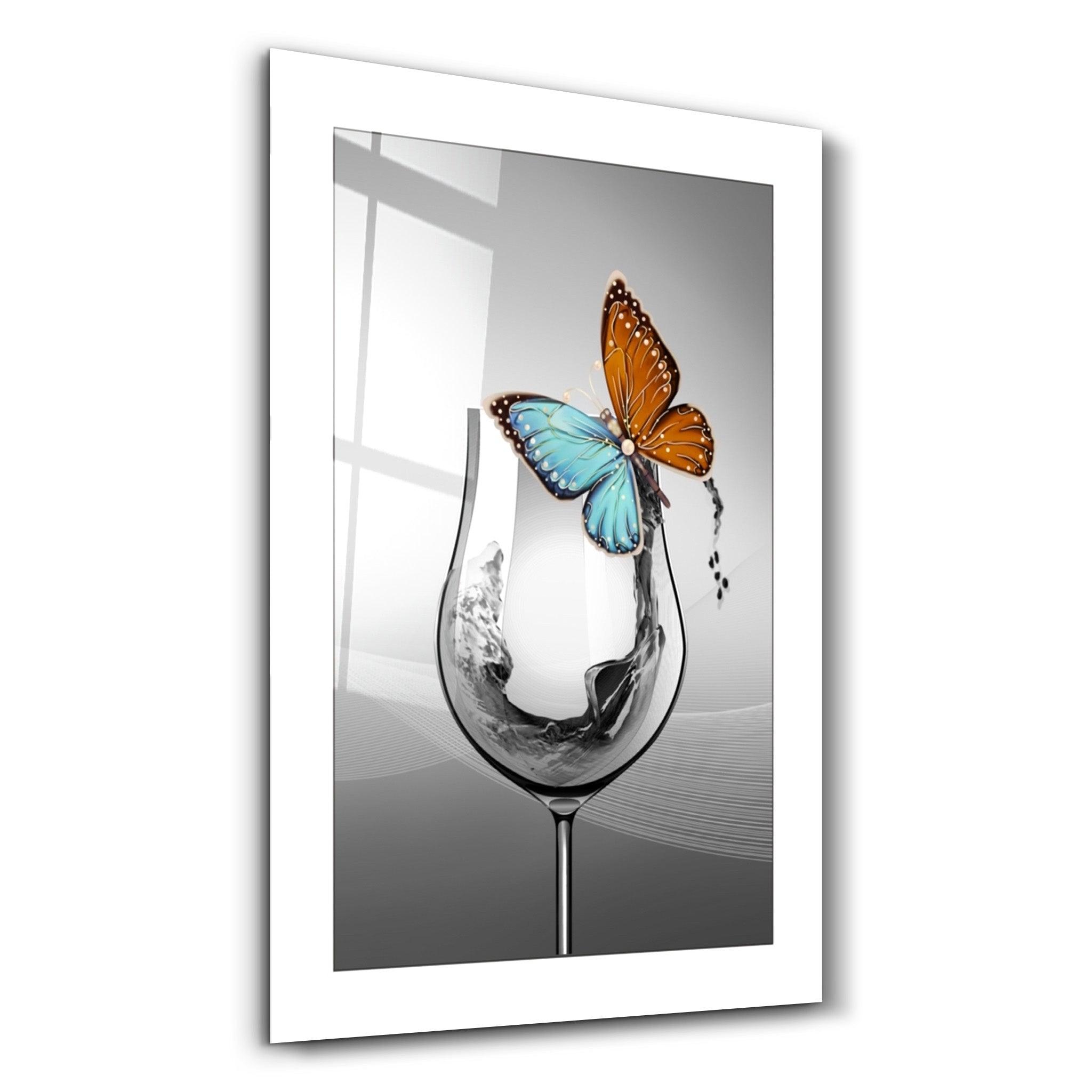 Glass and Butterfly | Glass Wall Art - ArtDesigna Glass Printing Wall Art