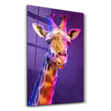 Lila Giraffe – Glasbild