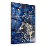 Dark Blue Wave Pattern | Glass Wall Art