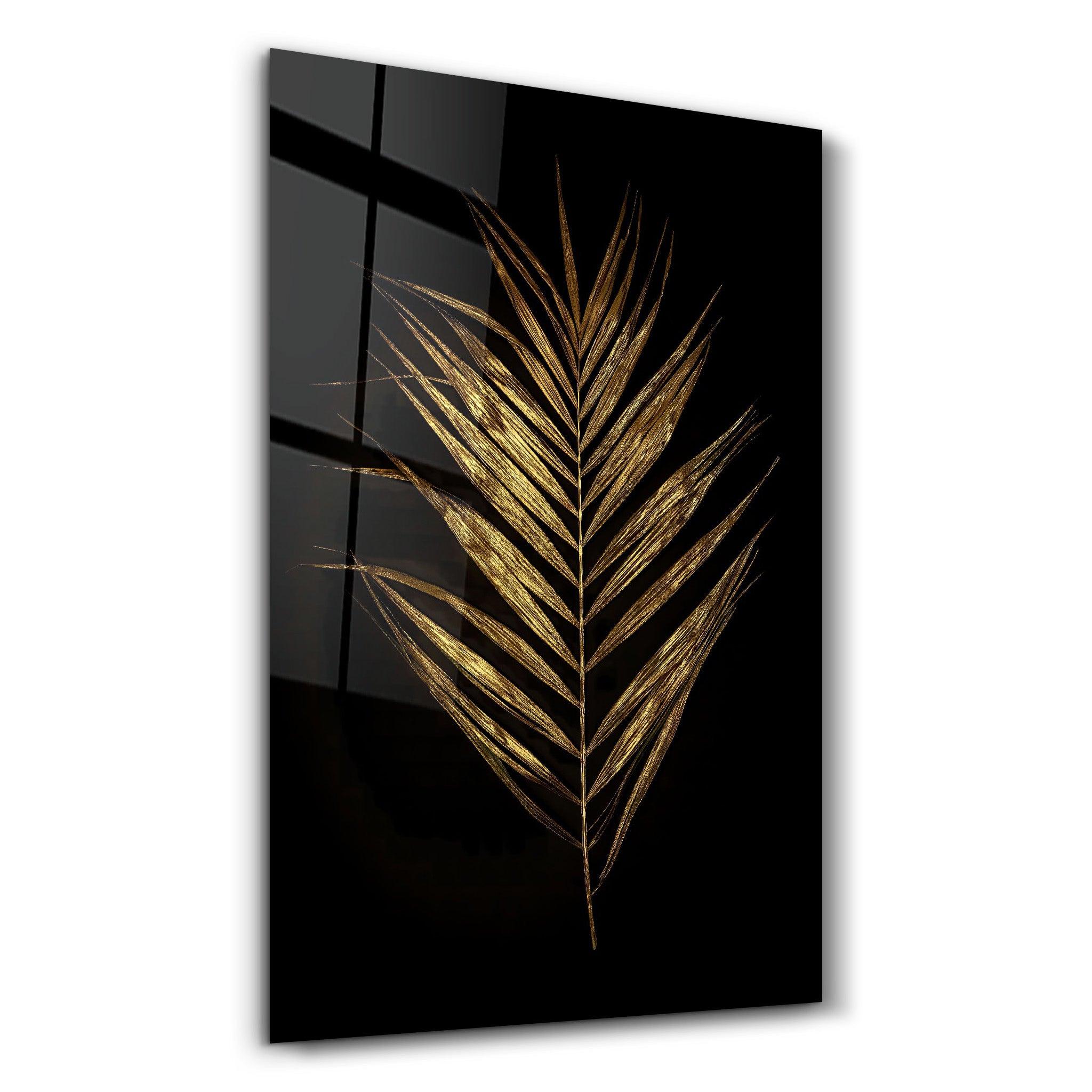 Golden Leaves | Glass Wall Art - ArtDesigna Glass Printing Wall Art