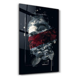 Abstrakter Roter Poseidon – Glasbild