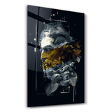 Abstract Yellow Poseidon | Glass Wall Art
