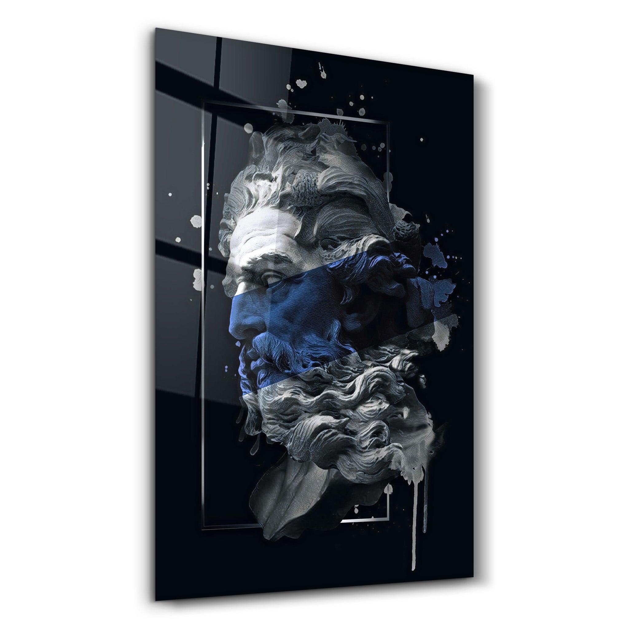 Abstract Blue Poseidon | Glass Wall Art - ArtDesigna Glass Printing Wall Art