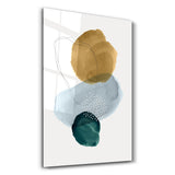 Green and Golden Shapes 2 | Glass Wall Art