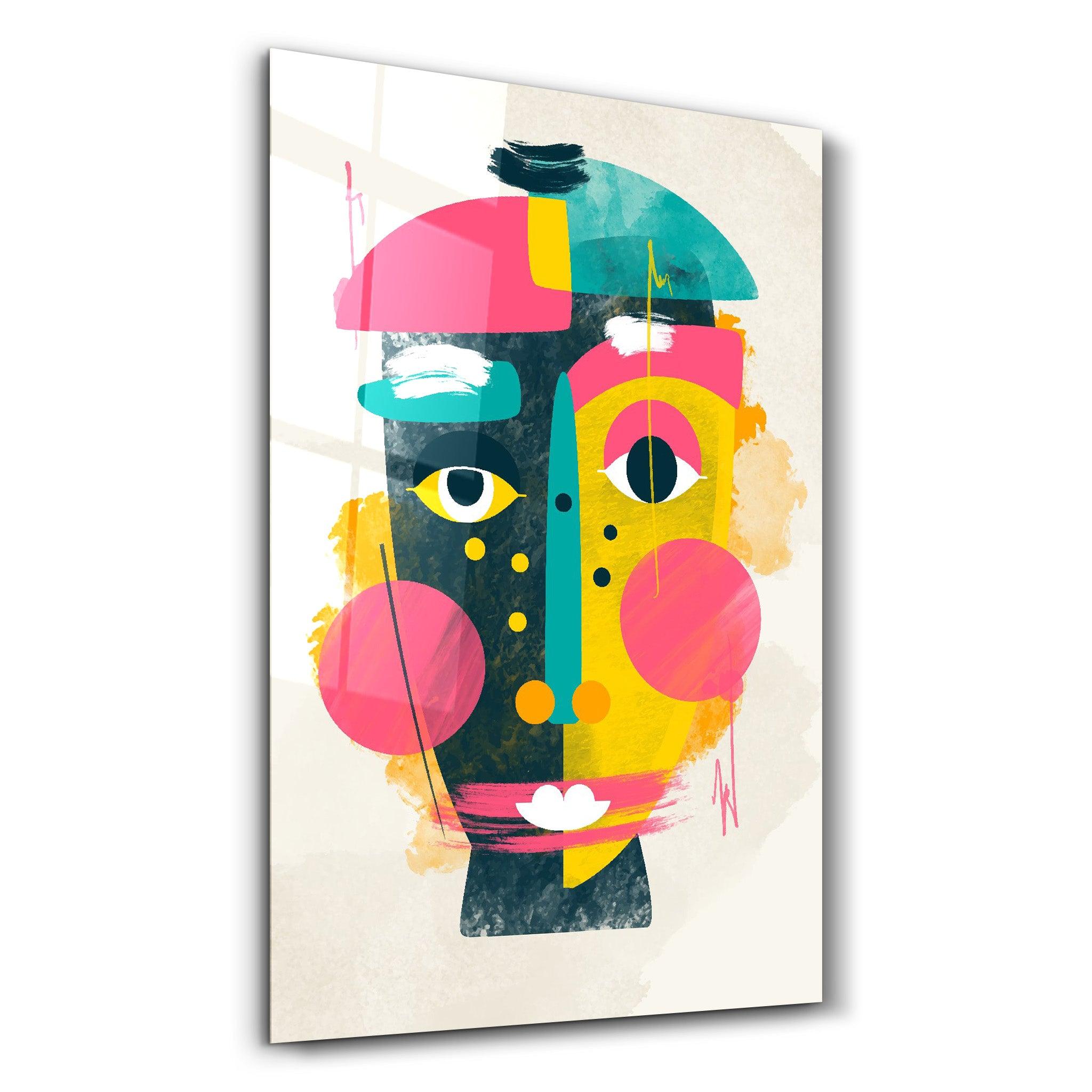 Abstract Colorful Face V1 | Glass Wall Art - ArtDesigna Glass Printing Wall Art