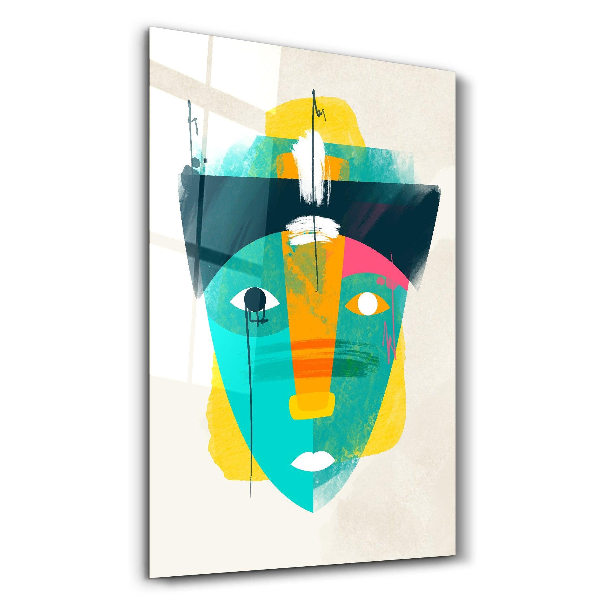 Abstract Colorful Face V2 | Glass Wall Art - ArtDesigna Glass Printing Wall Art