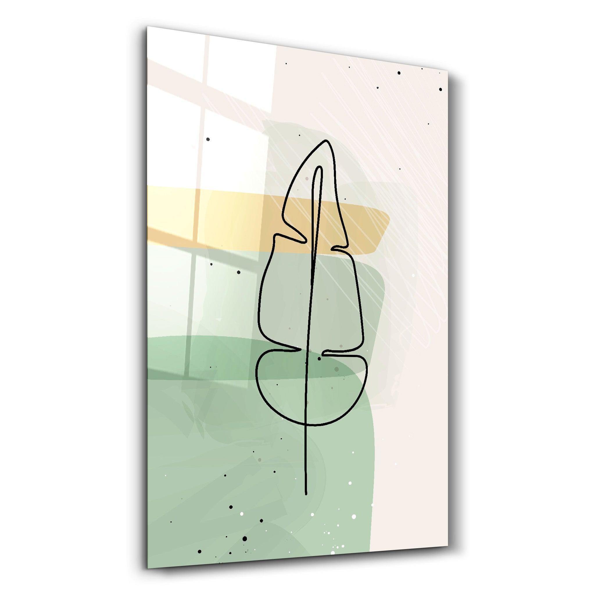 Abstract Shapes and Leaves V3 | Glass Wall Art - ArtDesigna Glass Printing Wall Art