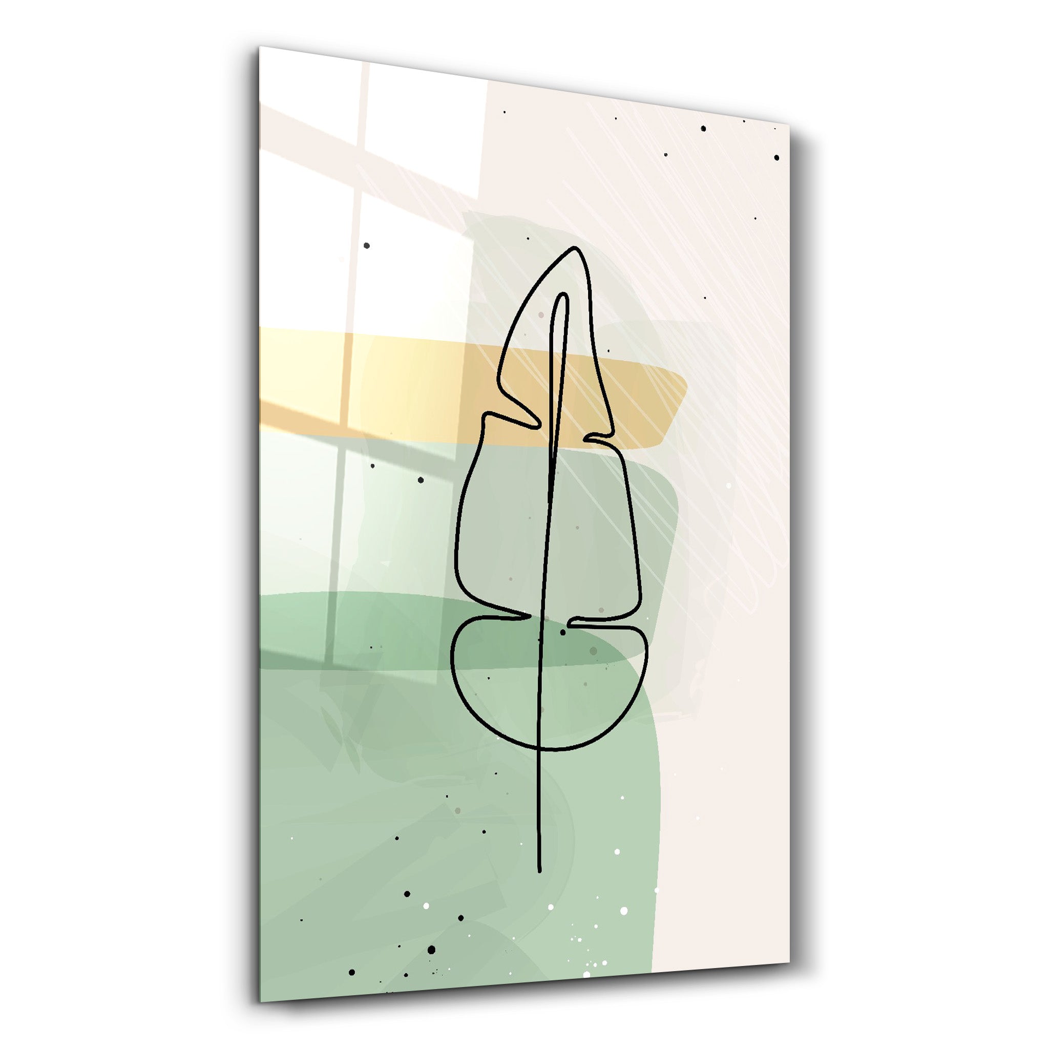 ・"Abstract Shapes and Leaves V3"・Glass Wall Art - ArtDesigna Glass Printing Wall Art