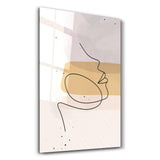 Abstract Shapes and Face V3 | Glass Wall Art