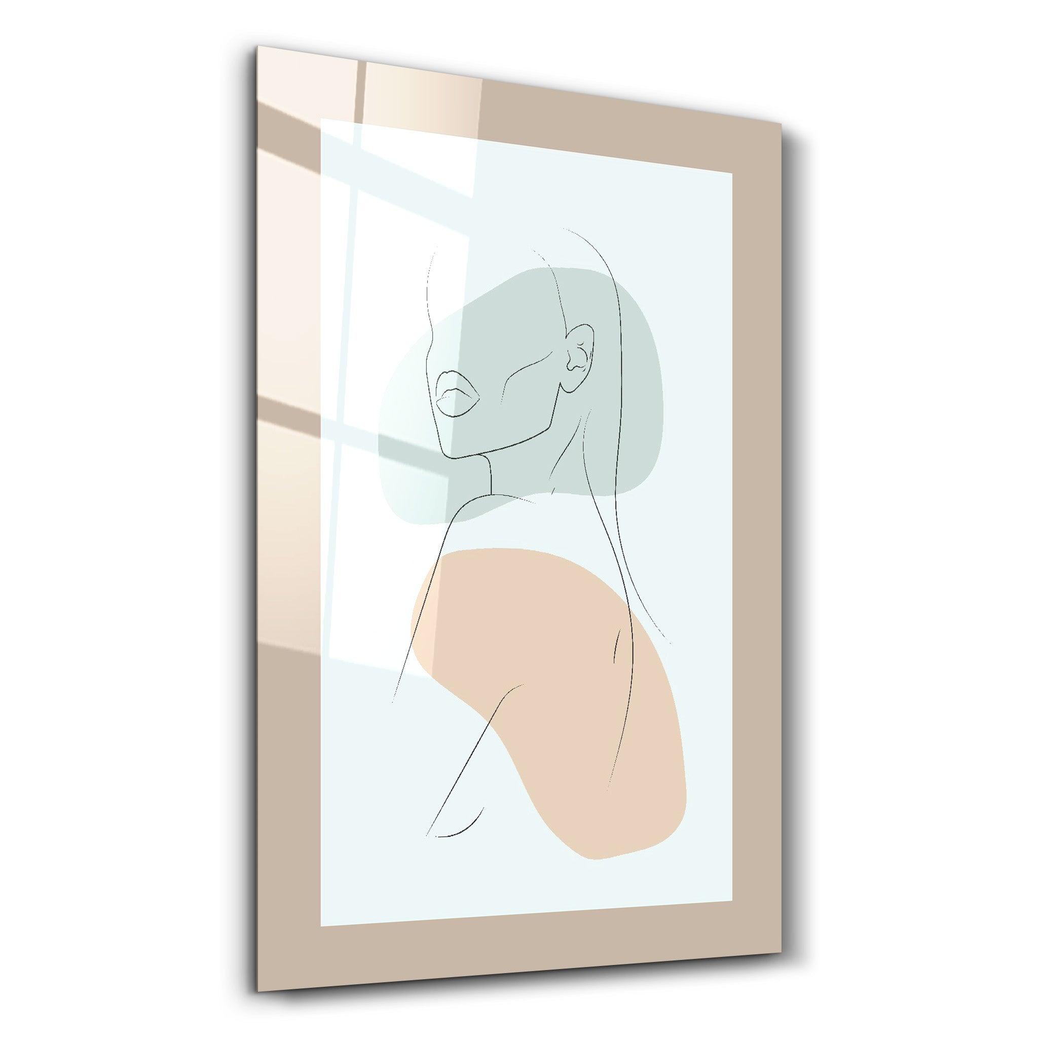 Shapes and Woman Portrait V1 | Glass Wall Art - ArtDesigna Glass Printing Wall Art