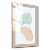 Shapes and Woman Portrait V1 | Glass Wall Art