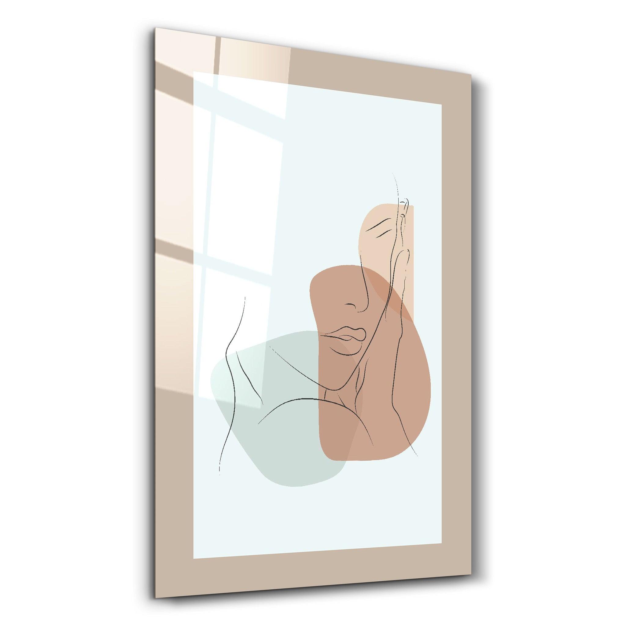 Shapes and Woman Portrait V2 | Glass Wall Art - ArtDesigna Glass Printing Wall Art