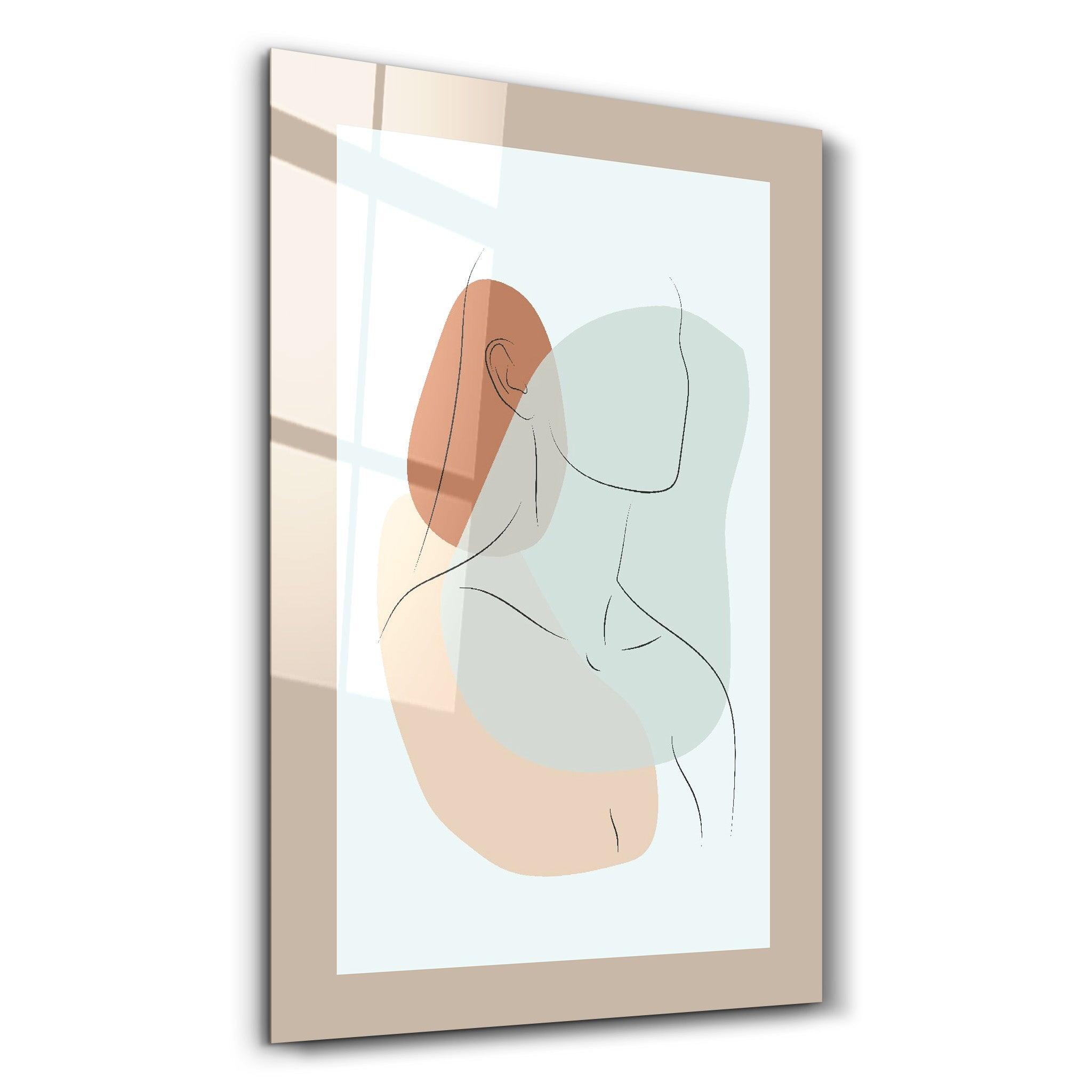 ・"Shapes and Woman Portrait V3"・Glass Wall Art - ArtDesigna Glass Printing Wall Art
