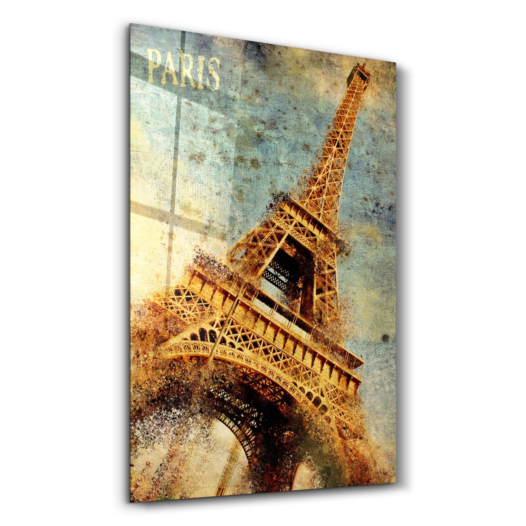 Silhouette Of Eiffel | Glass Wall Art - ArtDesigna Glass Printing Wall Art