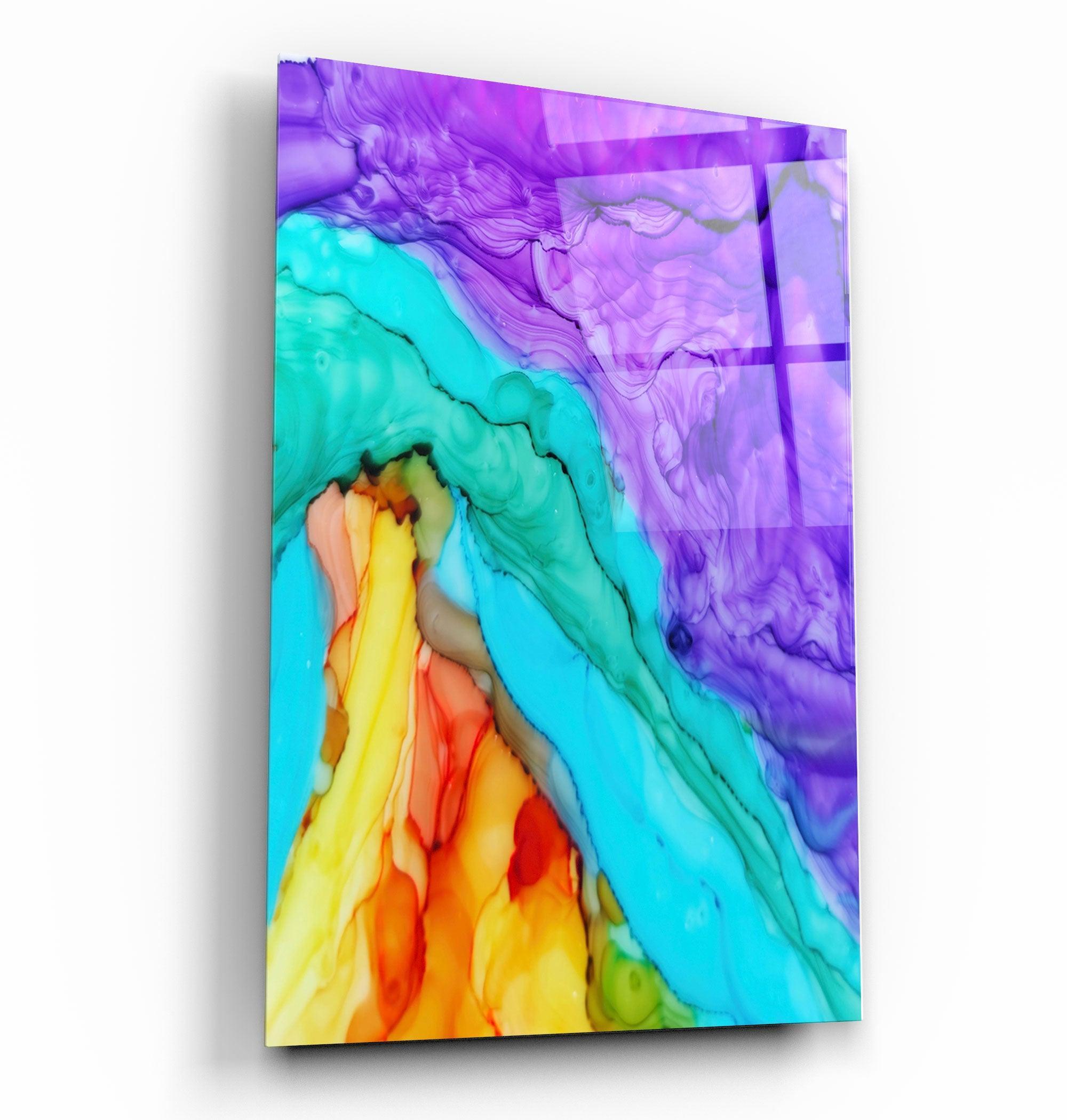 Colorful Marble | Glass Wall Art - Artdesigna