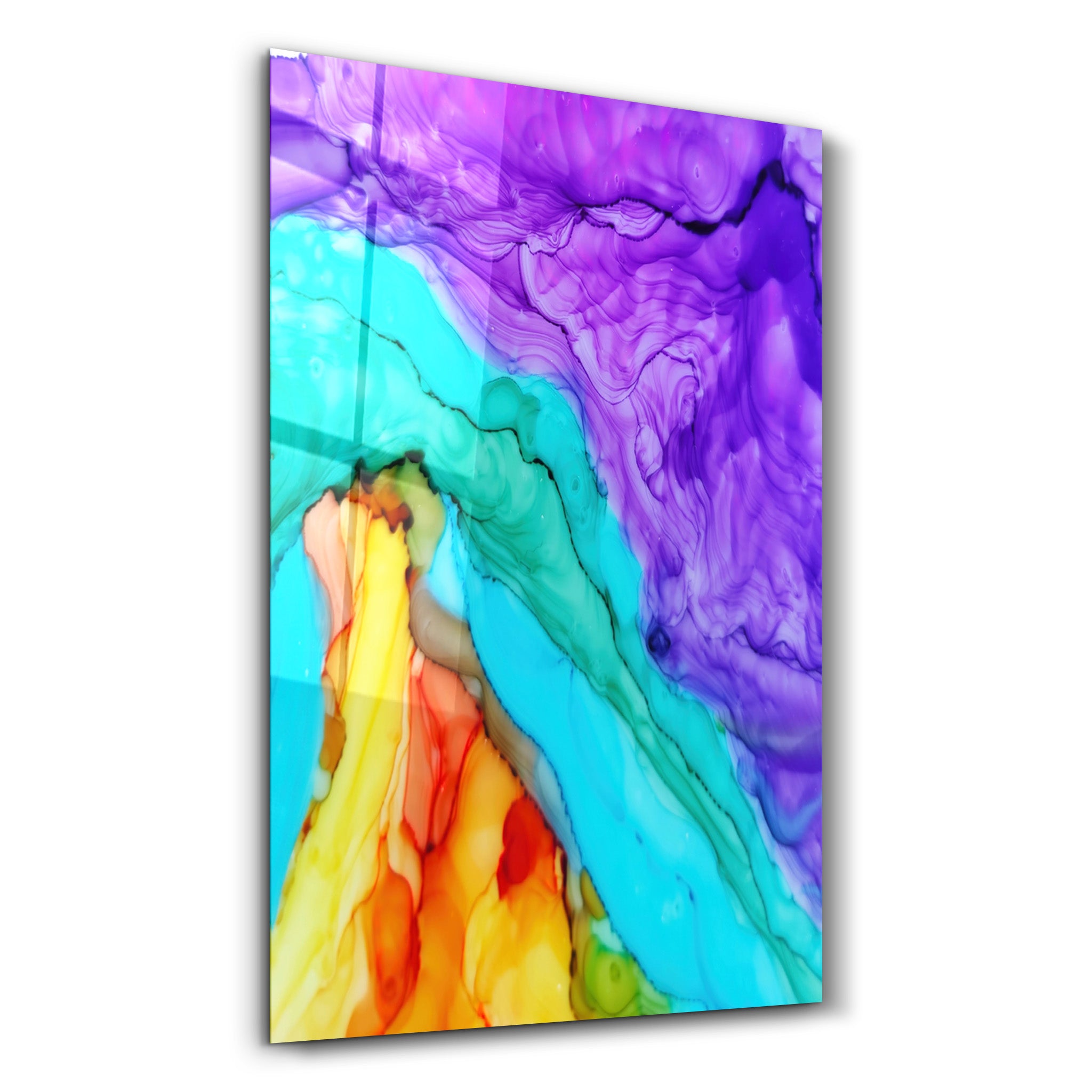 ・"Colorful Marble"・Glass Wall Art - ArtDesigna Glass Printing Wall Art