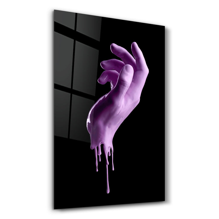 ・"Pink Hand"・Glass Wall Art - ArtDesigna Glass Printing Wall Art