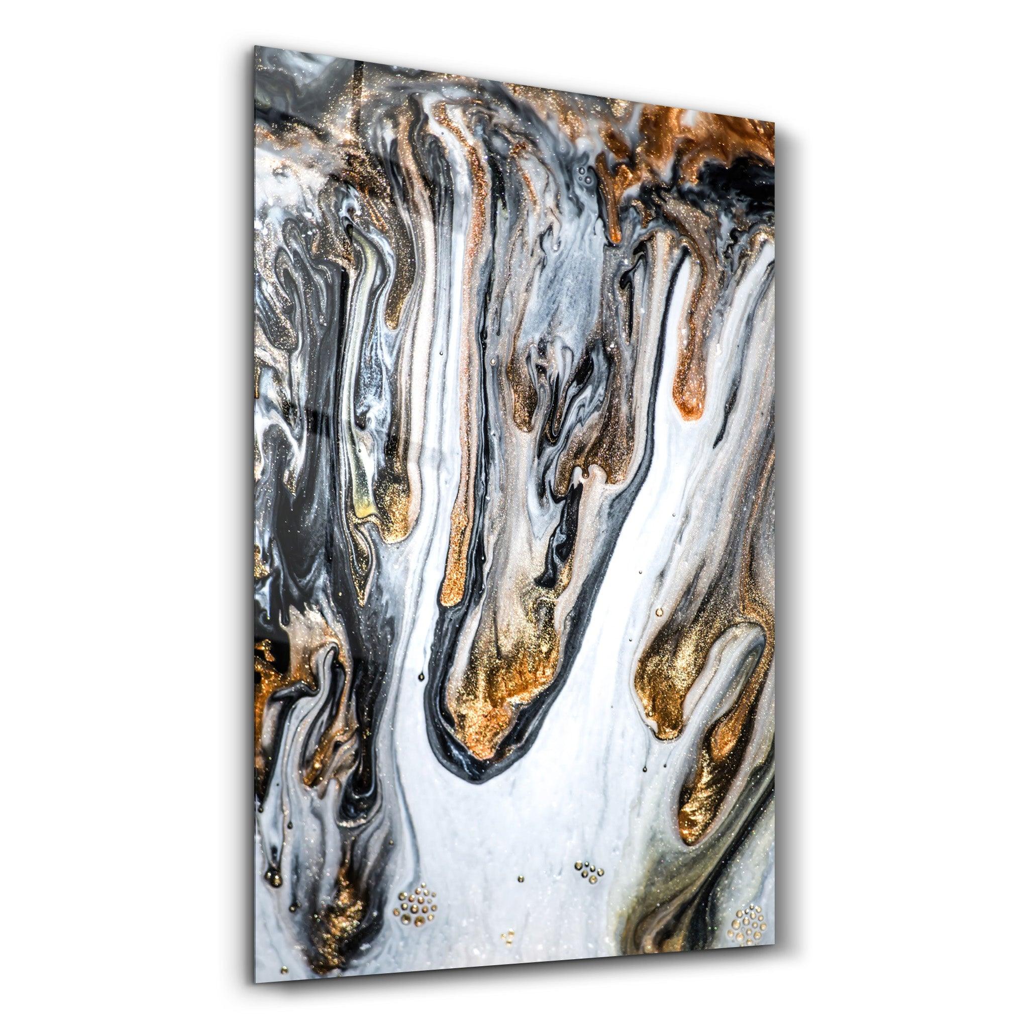 Melting Gold | Glass Wall Art - ArtDesigna Glass Printing Wall Art