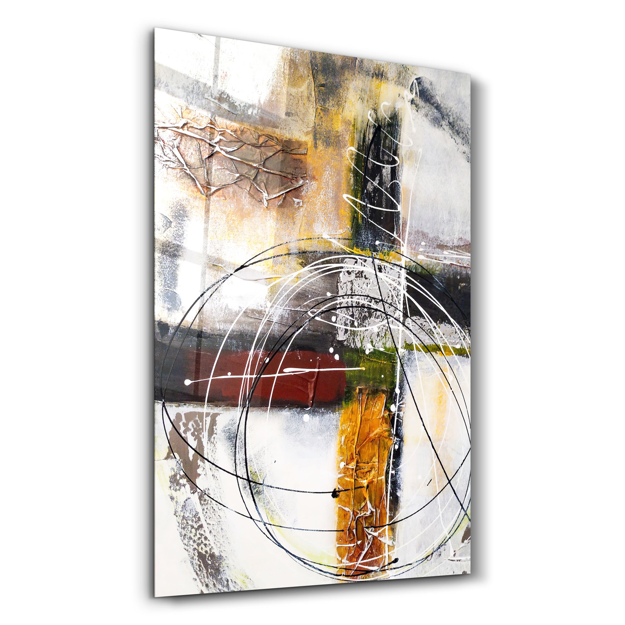 ・"Abstract Oil Painting V2"・Glass Wall Art - ArtDesigna Glass Printing Wall Art