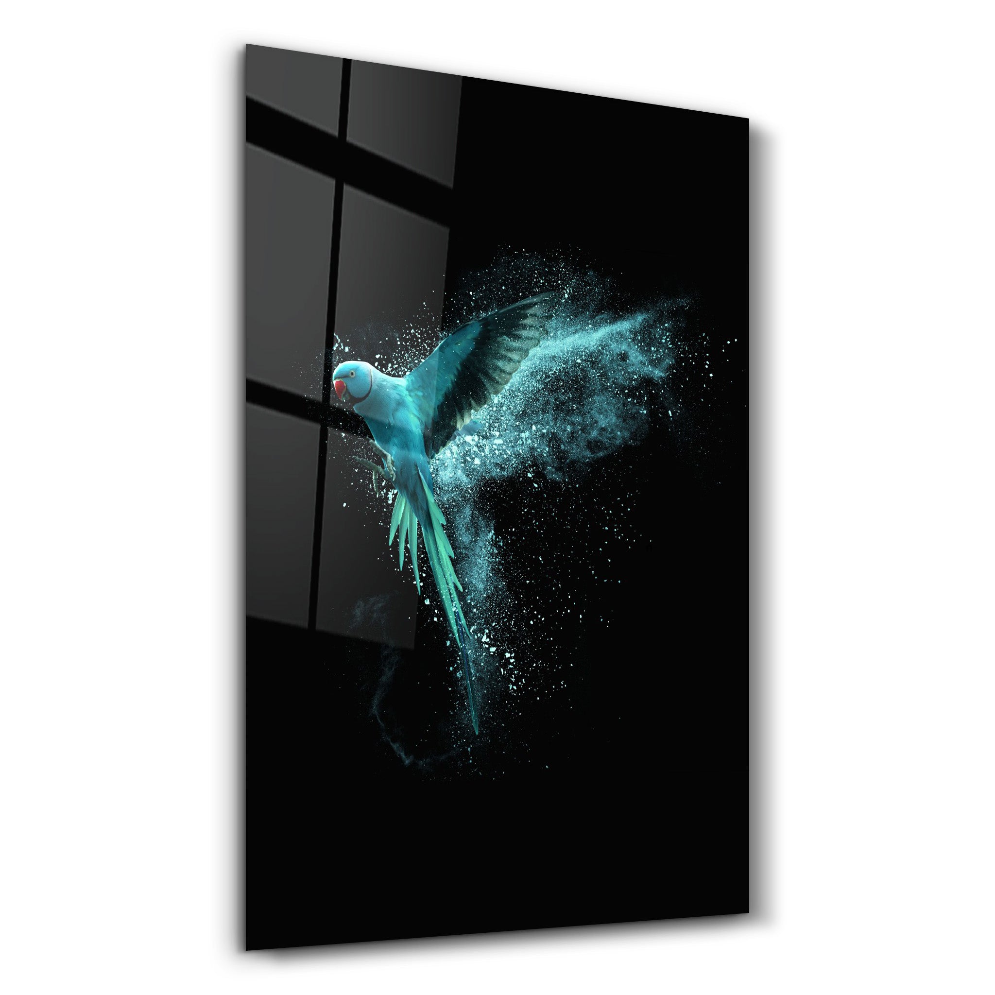 ・"Turquoise Parrot"・Glass Wall Art - ArtDesigna Glass Printing Wall Art