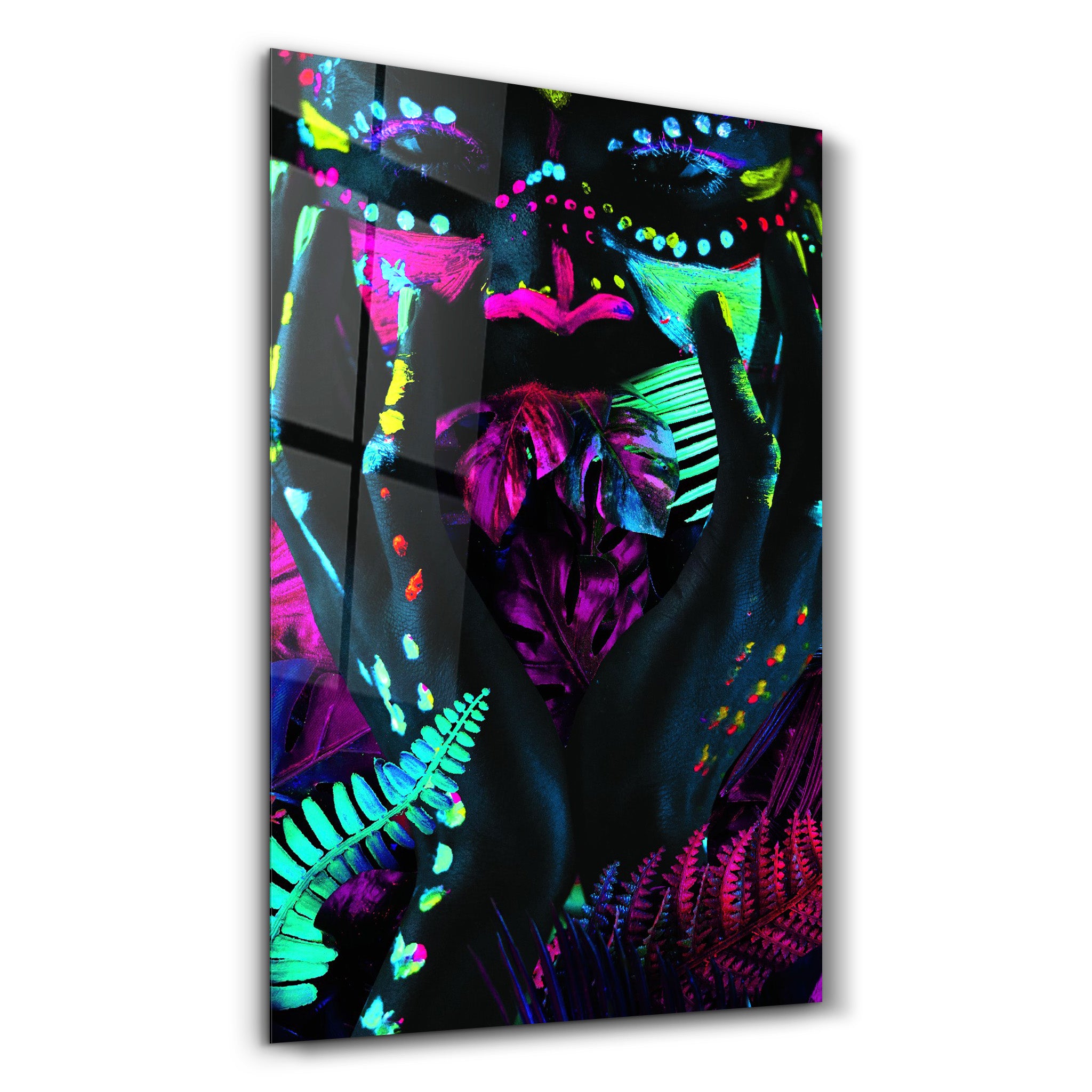・"Neon Face"・GLASS WALL ART - ArtDesigna Glass Printing Wall Art