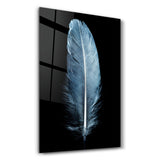 Blue Feather | Glass Wall Art