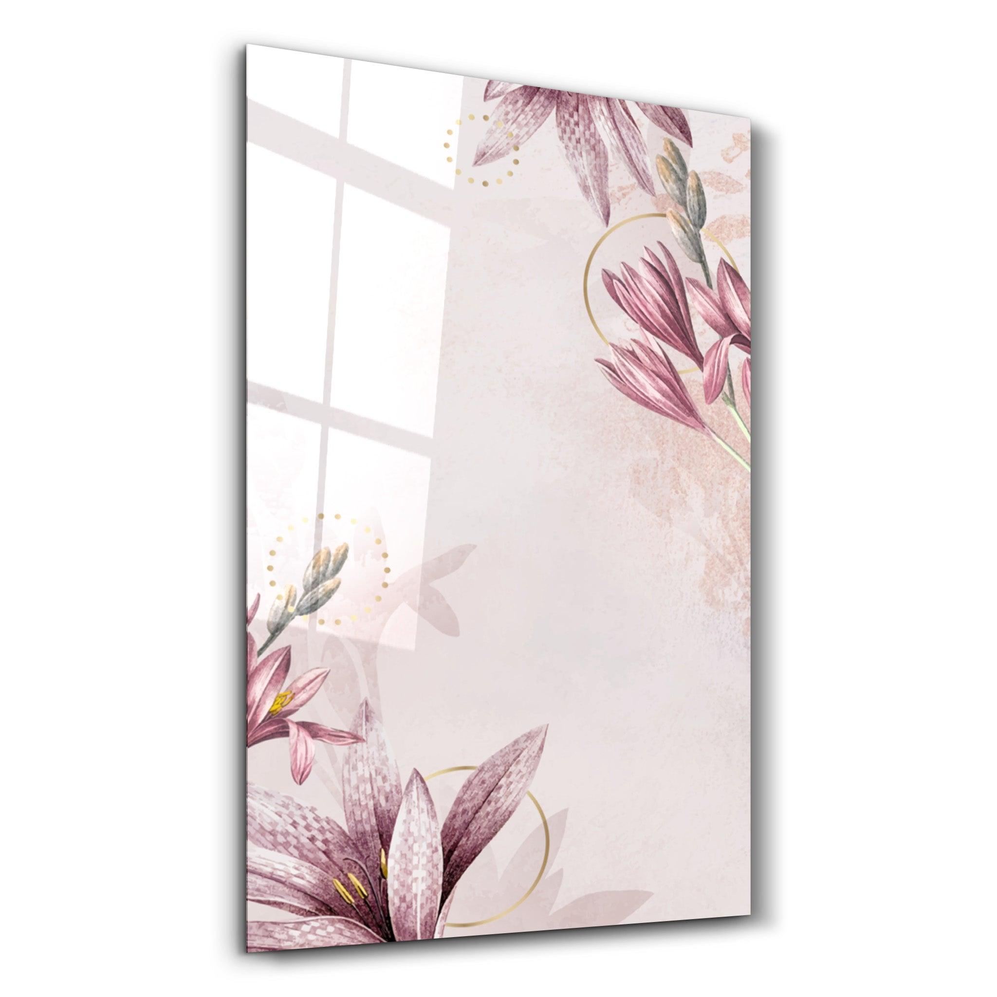 Pink Flower Pattern | Glass Wall Art - ArtDesigna Glass Printing Wall Art