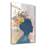 Abstract Women and Flowers | Glass Wall Art