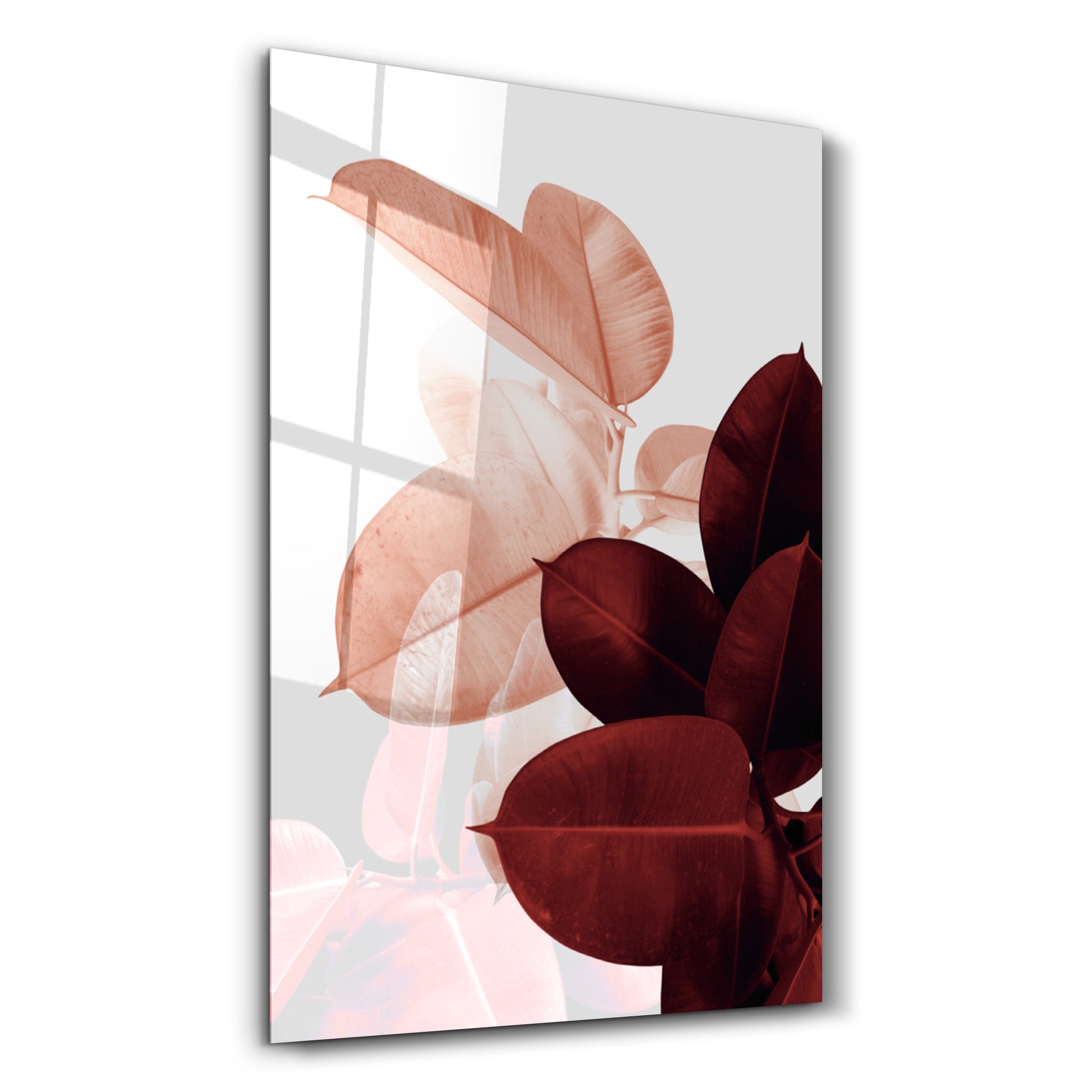 ・"Abstract Leaves V2"・Glass Wall Art - ArtDesigna Glass Printing Wall Art