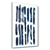 Blaue Pinselstriche V2 – Glasbild