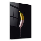 Abstrakte Banane – Glasbild