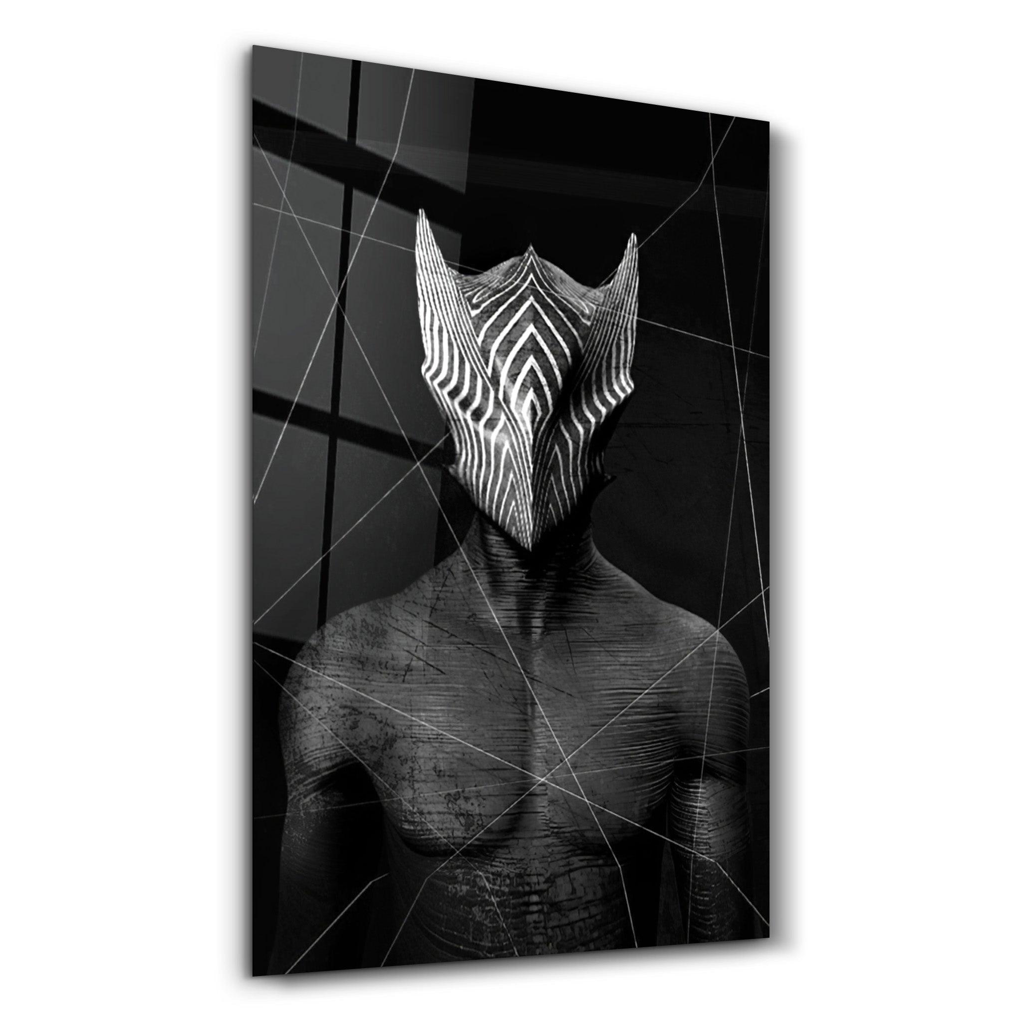 ・"Abstract Masked Man V1"・Glass Wall Art - ArtDesigna Glass Printing Wall Art