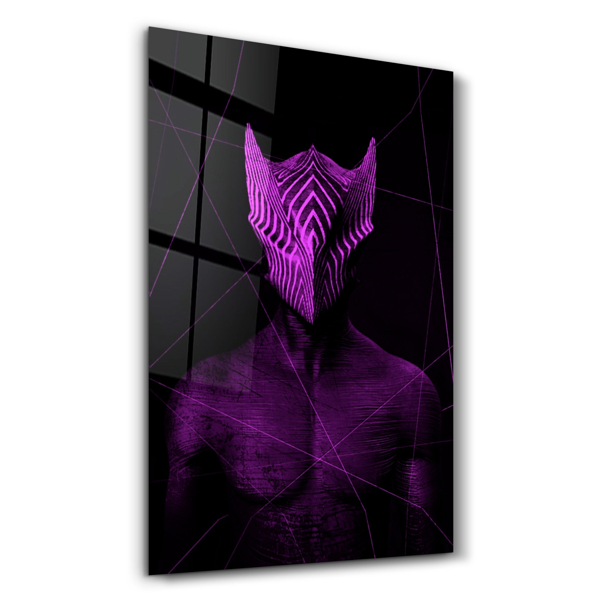 ・"Abstract Masked Man V5"・Glass Wall Art - ArtDesigna Glass Printing Wall Art