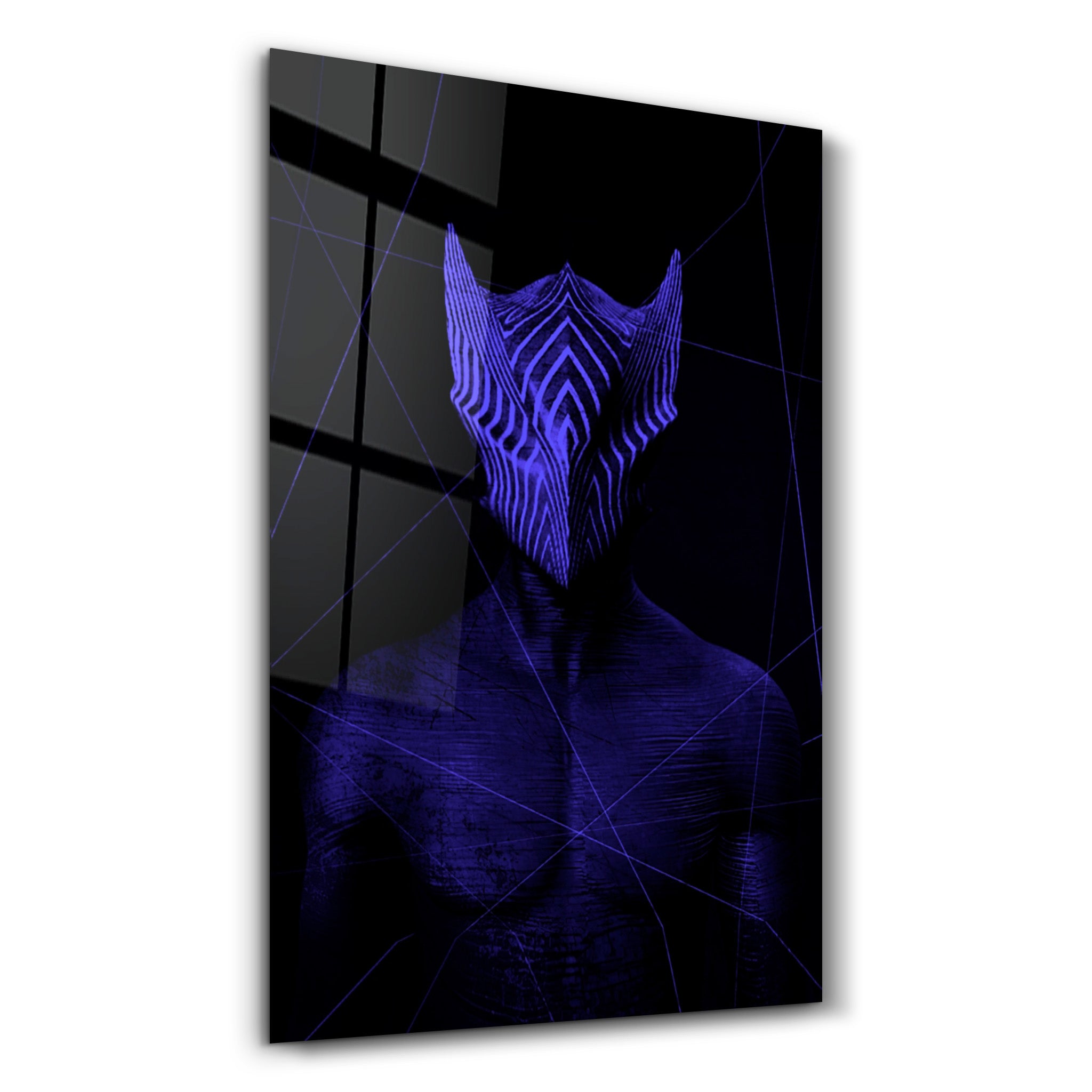 ・"Abstract Masked Man V6"・Glass Wall Art - ArtDesigna Glass Printing Wall Art