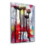 Abstract Flowers | Glass Wall Art