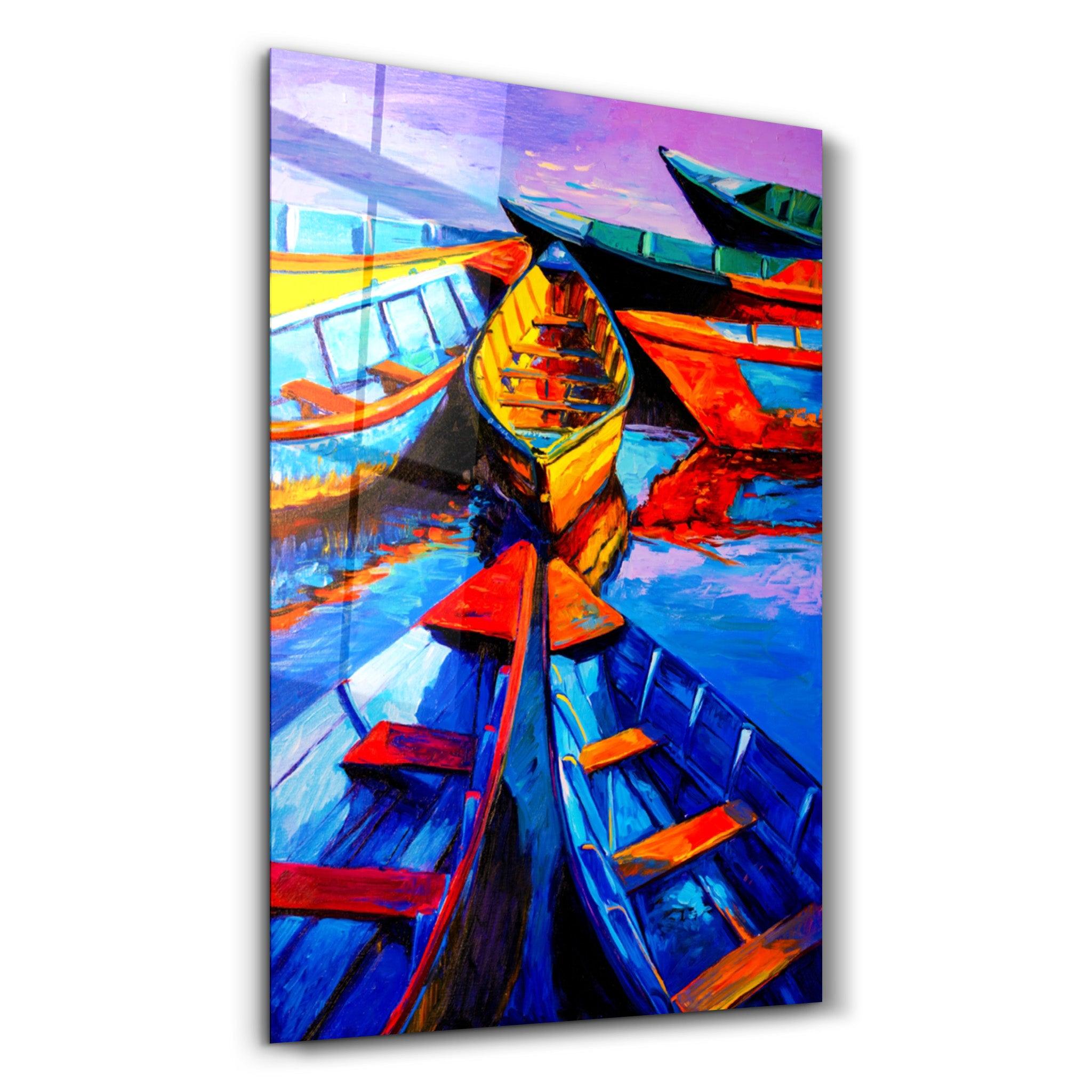 Boats Meeting | Glass Wall Art - ArtDesigna Glass Printing Wall Art