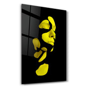 Mysterious Yellow Face | Glass Wall Art - ArtDesigna Glass Printing Wall Art