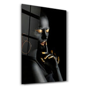Golden Lips v1 | Glass Wall Art - ArtDesigna Glass Printing Wall Art