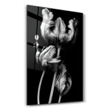 Black - White Flower 2 | Glass Wall Art