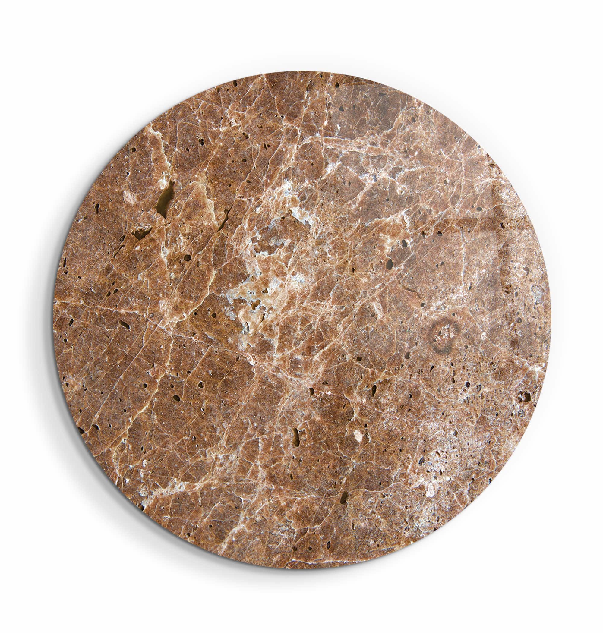 ・"Marble Stone - Brown"・Rounded Glass Wall Art