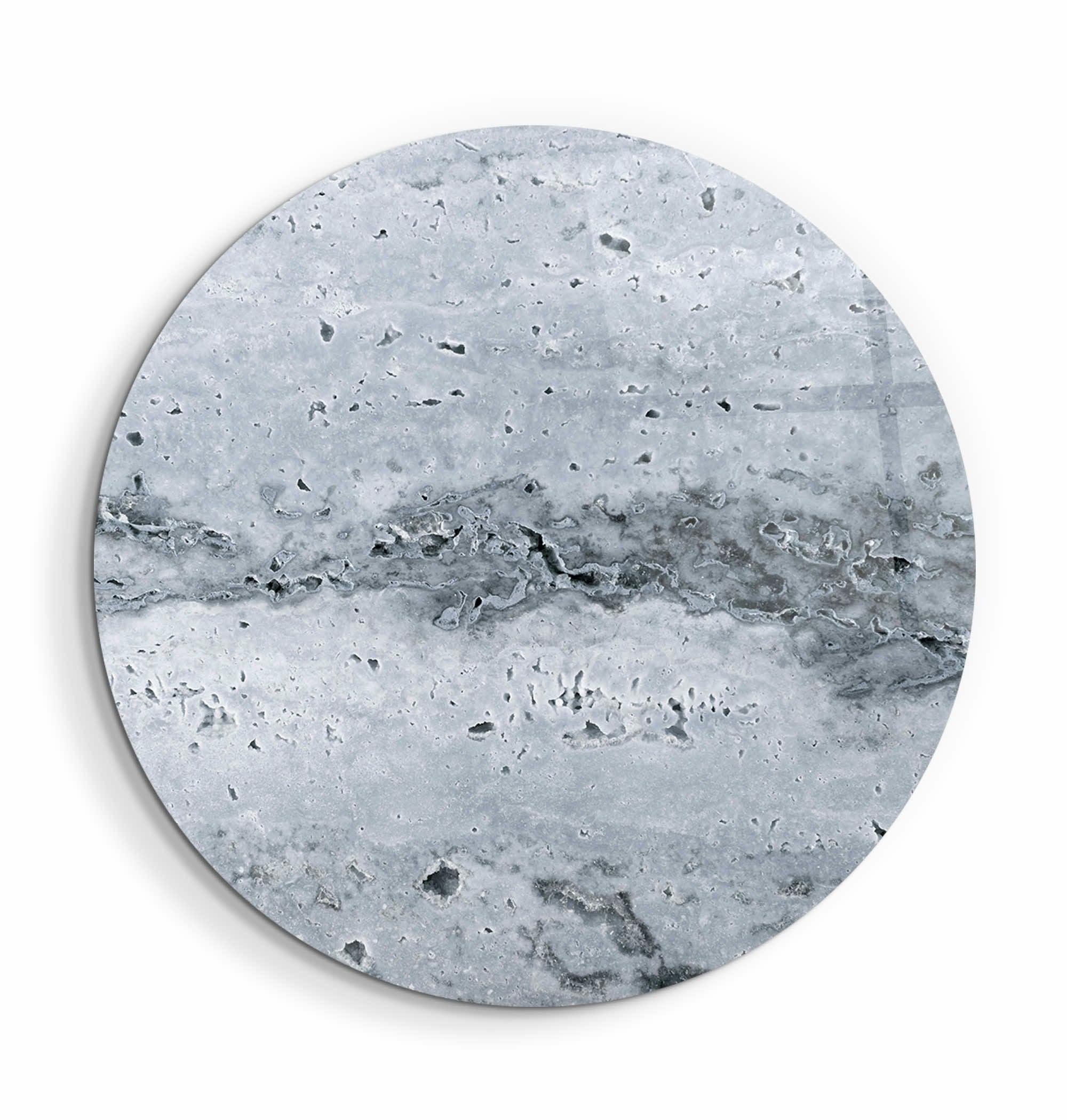 ・"Travertine Stone - Light Gray"・Rounded Glass Wall Art - ArtDesigna Glass Printing Wall Art