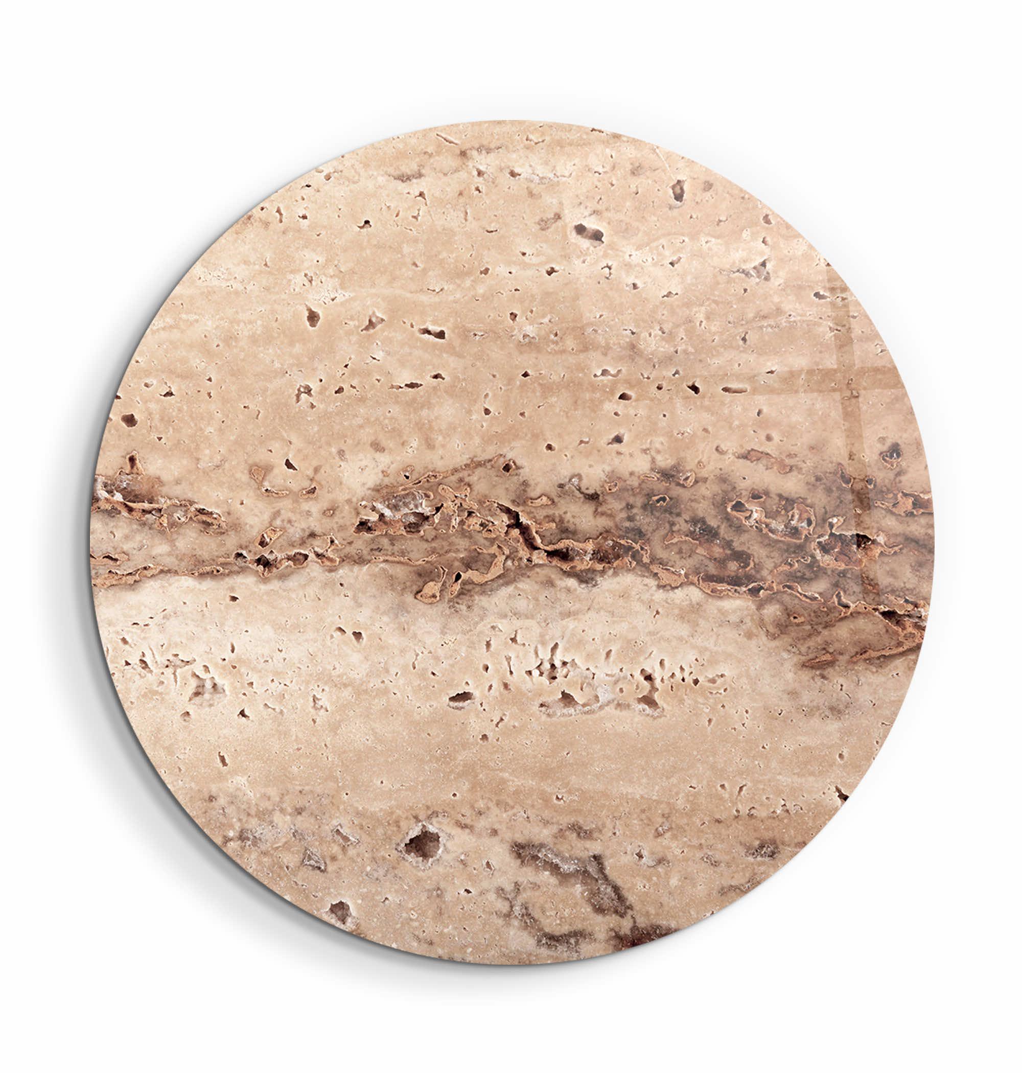 ・"Travertine Stone -Beige"・Rounded Glass Wall Art
